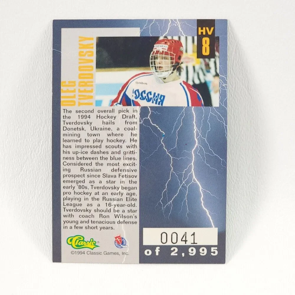 1994 Classic 4 Sport‎ High Voltage #HV8 Oleg Tverdovsky Anaheim Ducks 41 of 2995